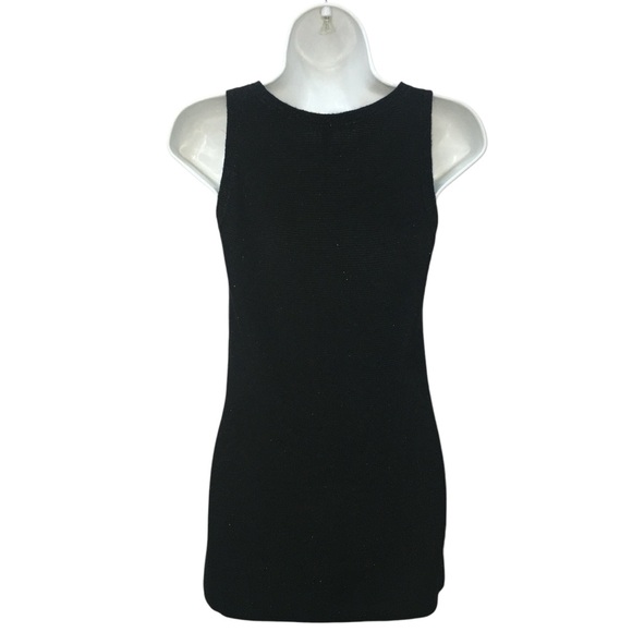 White House Black Market Sparkle Black Sleeveless Knit Tank Top Women’s XS WHBM - Picture 8 of 12